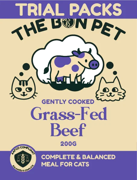 Gently Cooked Grass-Fed Beef for Cats - Trial Packs