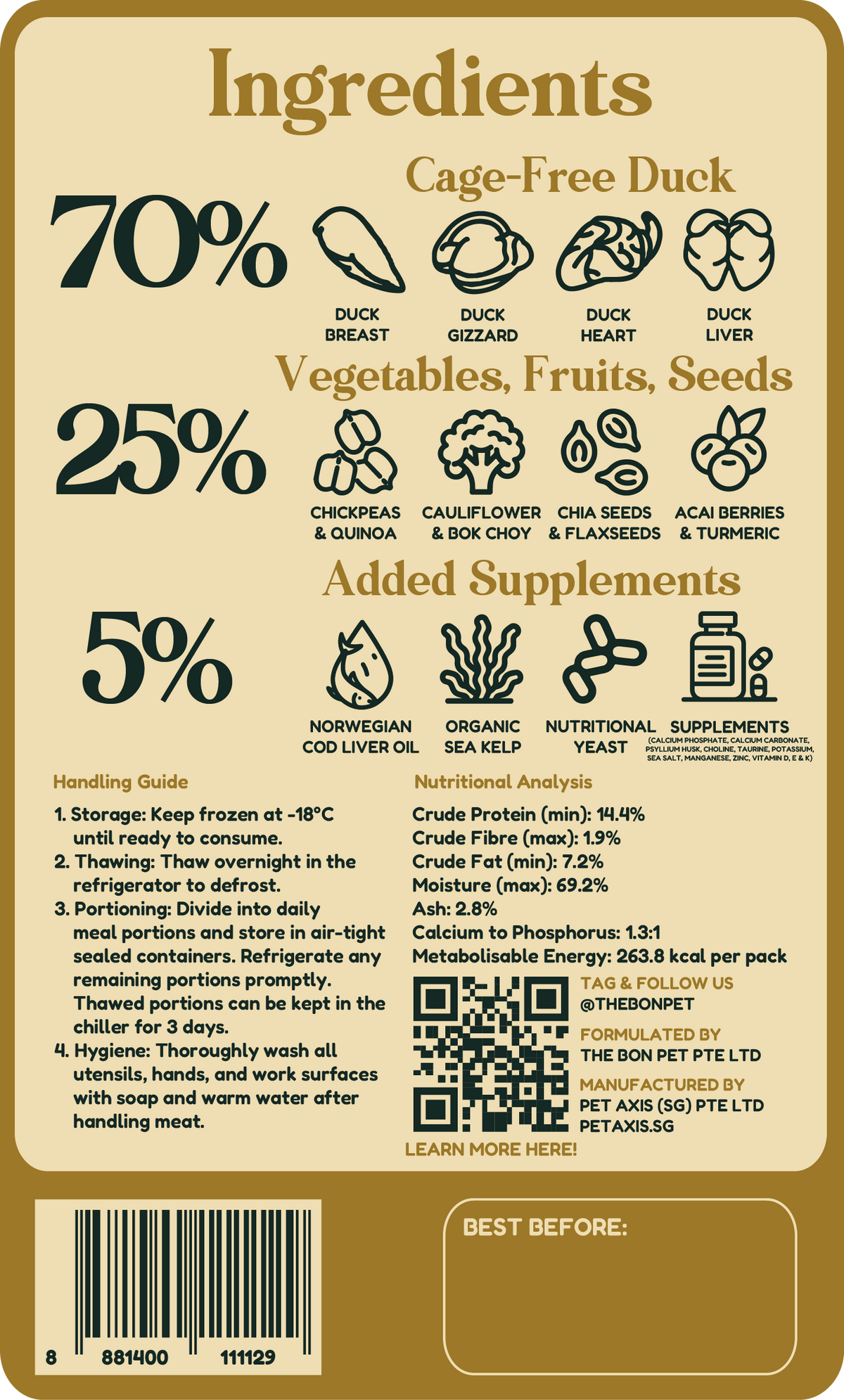Gently Cooked Cage-Free Duck for Dogs
