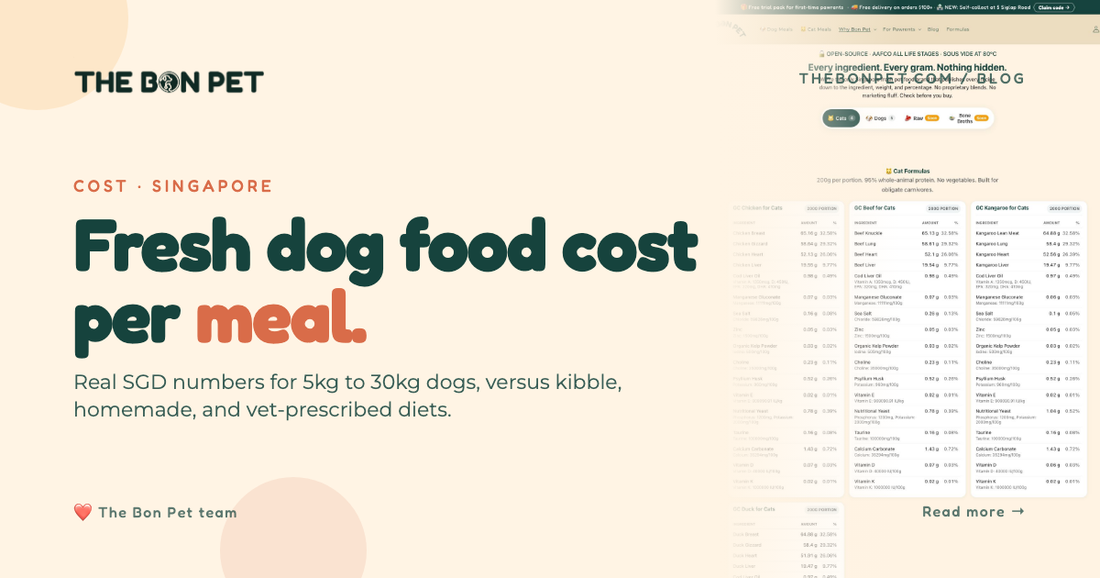 Fresh Dog Food Cost in Singapore: Price Per Meal Breakdown