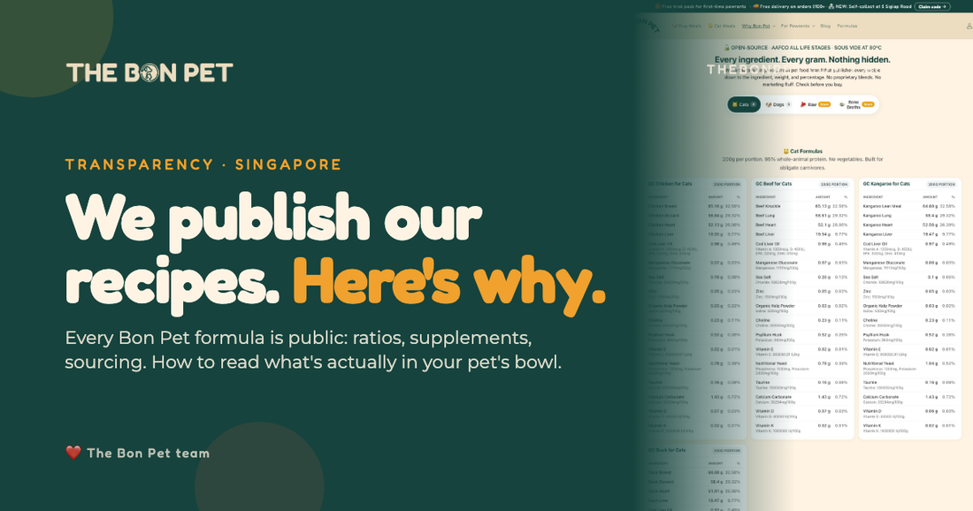 Open Source Pet Food Recipes Singapore