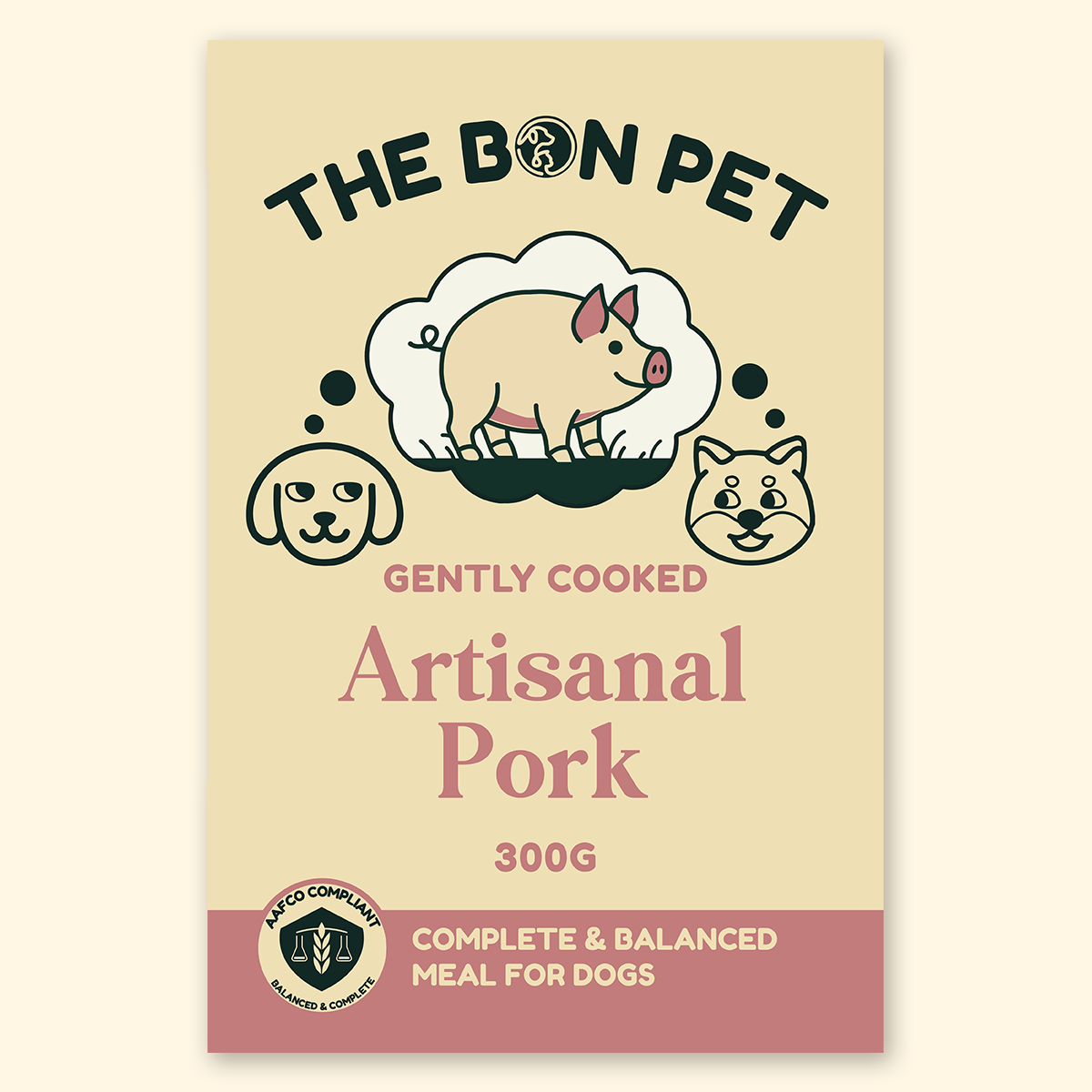 The Bon Pet Artisanal Pork for Dogs 300g – single protein pork dog food for sensitive stomachs