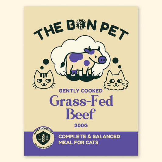 The Bon Pet Grass-Fed Beef cat food trial pack with single protein nutrition