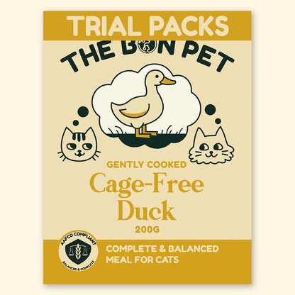 The Bon Pet cooked duck cat food with hypoallergenic protein for digestive health and daily nutrition