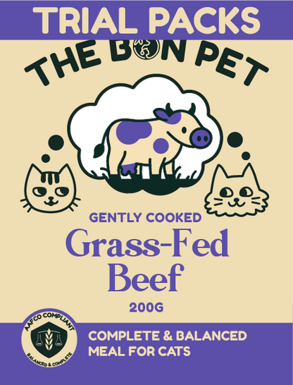 Gently Cooked Grass-Fed Beef for Cats - Trial Packs