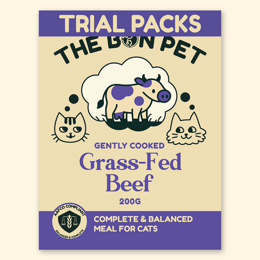 Gently Cooked Grass-Fed Beef for Cats - Trial Packs