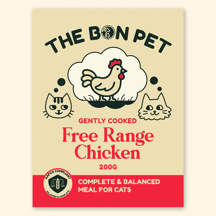 Gently cooked free-range chicken meal for cats