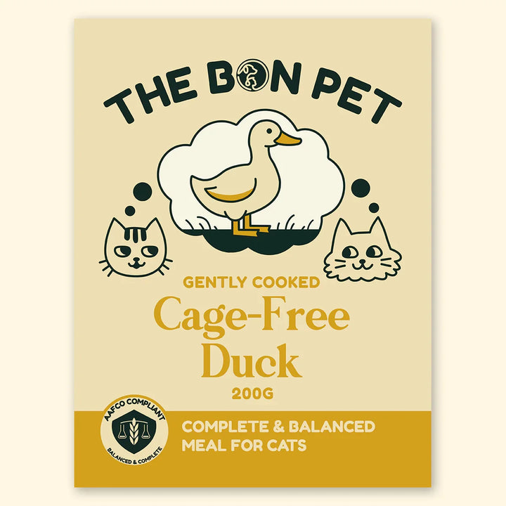 Gently cooked cage-free duck meal for cats