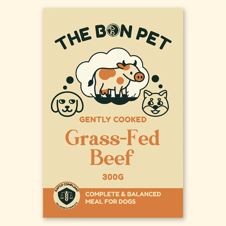 Gently cooked grass-fed beef meal for dogs