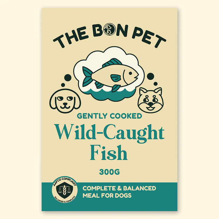Gently cooked wild-caught fish meal for dogs