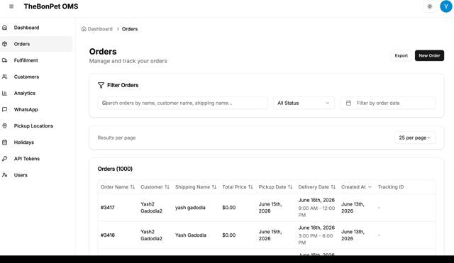 Our order system